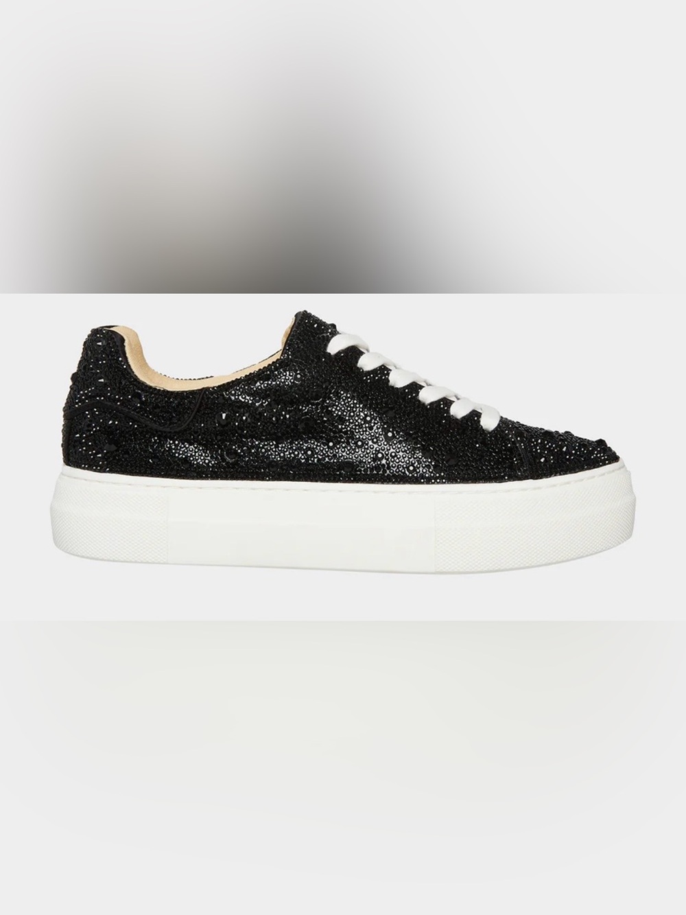Betsey Johnson Sidny Black Rhinestone Platform Sneakers Sz 9